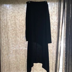 Off the shoulder high low long sleeve shirt